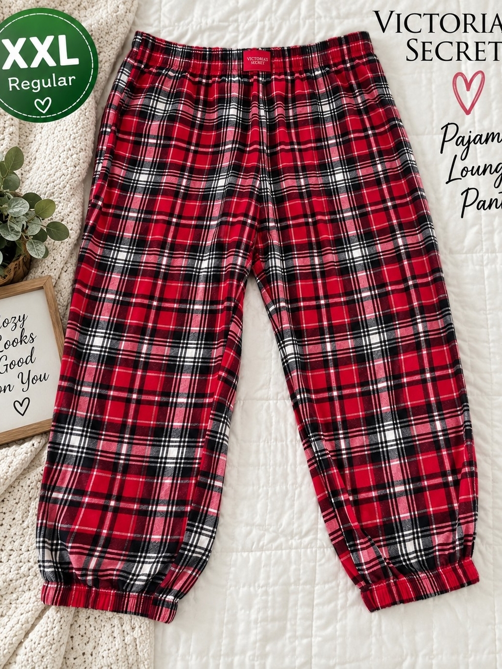 Victoria’s Secret Red Plaid Pajama Lounge Pants XXL Regular